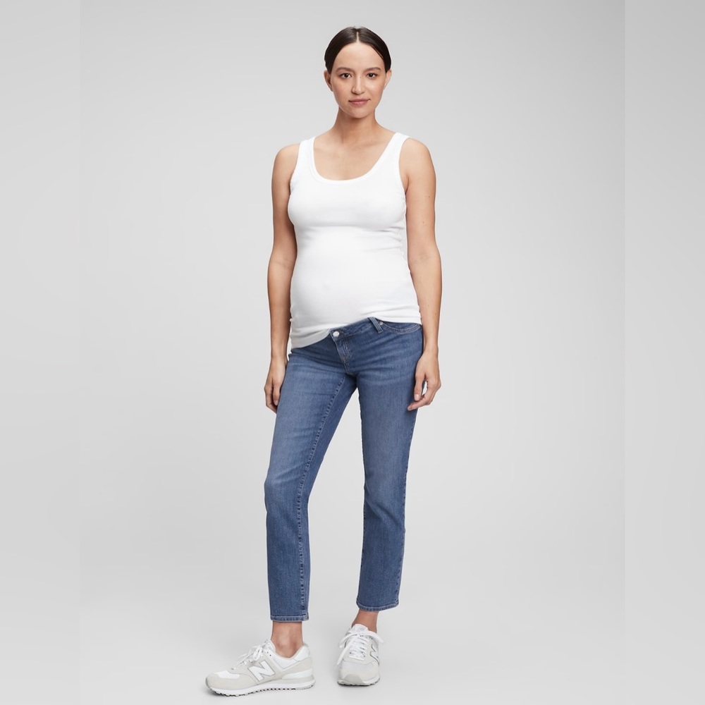 Maternity Inset Panel Vintage Slim Jeans with Washwell